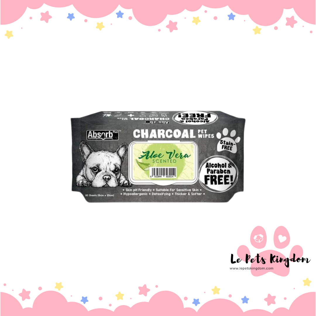 Absorb Plus Charcoal Pet Wipes 80pcs