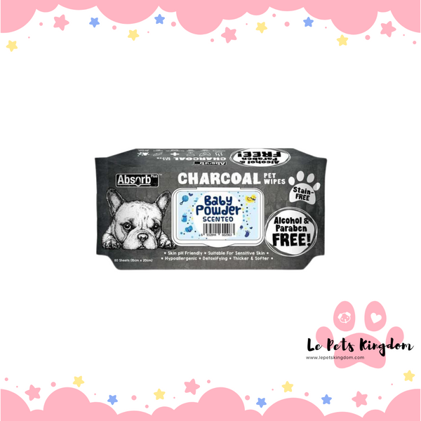 Absorb Plus Charcoal Pet Wipes 80pcs