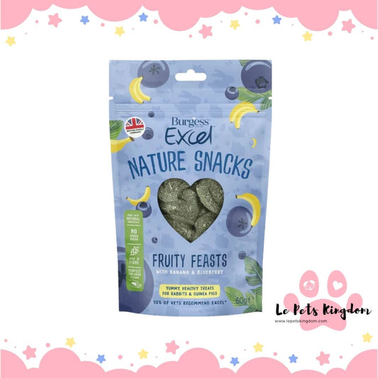 Burgess Excel Nature Snacks Fruity Feasts Treats For Rabbits & Guinea Pigs 60g