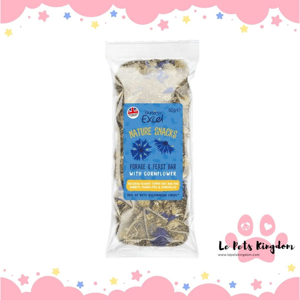 Burgess Excel Forage & Feast Hay Bar with Cornflower 60g