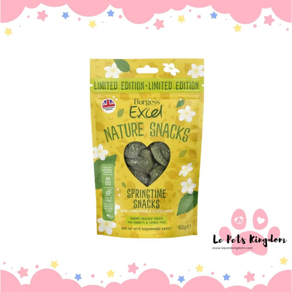 Burgess Excel Springtime Foreage Bakes With Lemon Balm & Elderflower For Rabbits & Guinea Pigs 60g