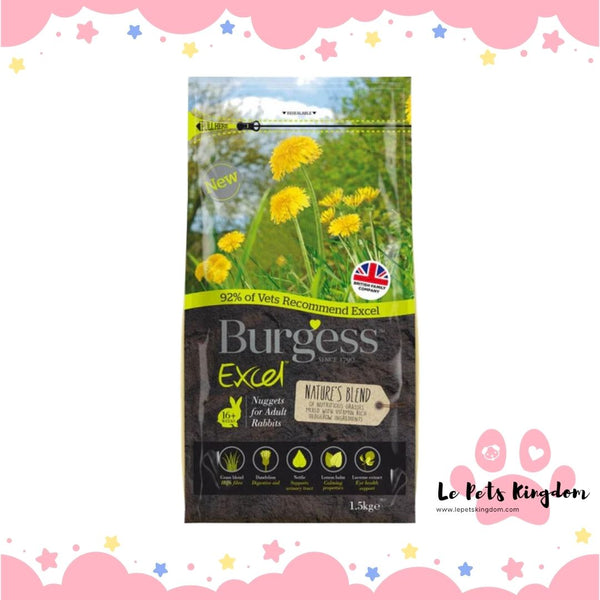 Burgess Excel Nature's Blend Nuggets For Adult Rabbits 1.5kg