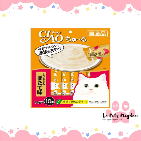 Ciao ChuRu Chicken Fillet with Scallop Liquid Cat Treat (14g X 10)