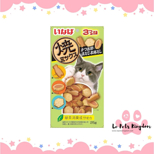 Ciao Soft Bits Mix Chicken Fillet & Tuna, Dried Bonito Scallop Flavor Cat Treats 25g