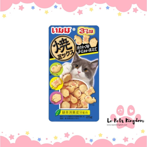 Ciao Soft Bits Mix Tuna & Chicken Fillet with Dried Bonito, Seafood & Crab Flavor Cat Treats 25g