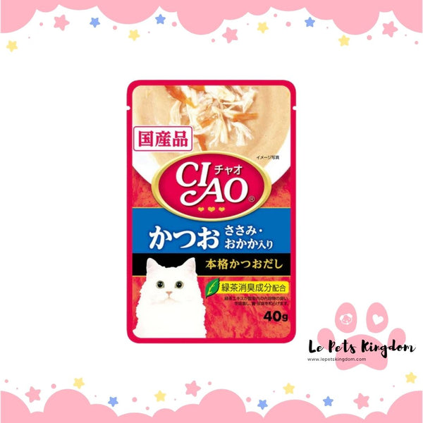 Ciao Creamy Soup Tuna Katsuo, Chicken Fillet & Bonito Pouch Cat Food 40g