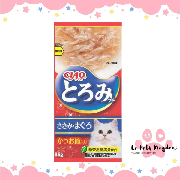 Ciao Toromi Line Grain-Free Pouch Wet Cat Treats 35g (Chicken Fillet, Tuna & Bonito )
