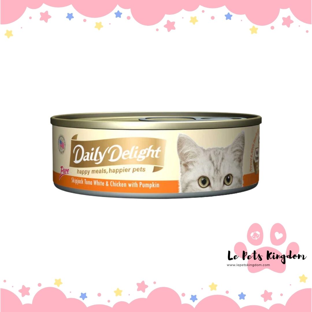 Daily Delight Pure Skipjack Tuna White & Chicken with Pumpkin Canned Cat Food 80g