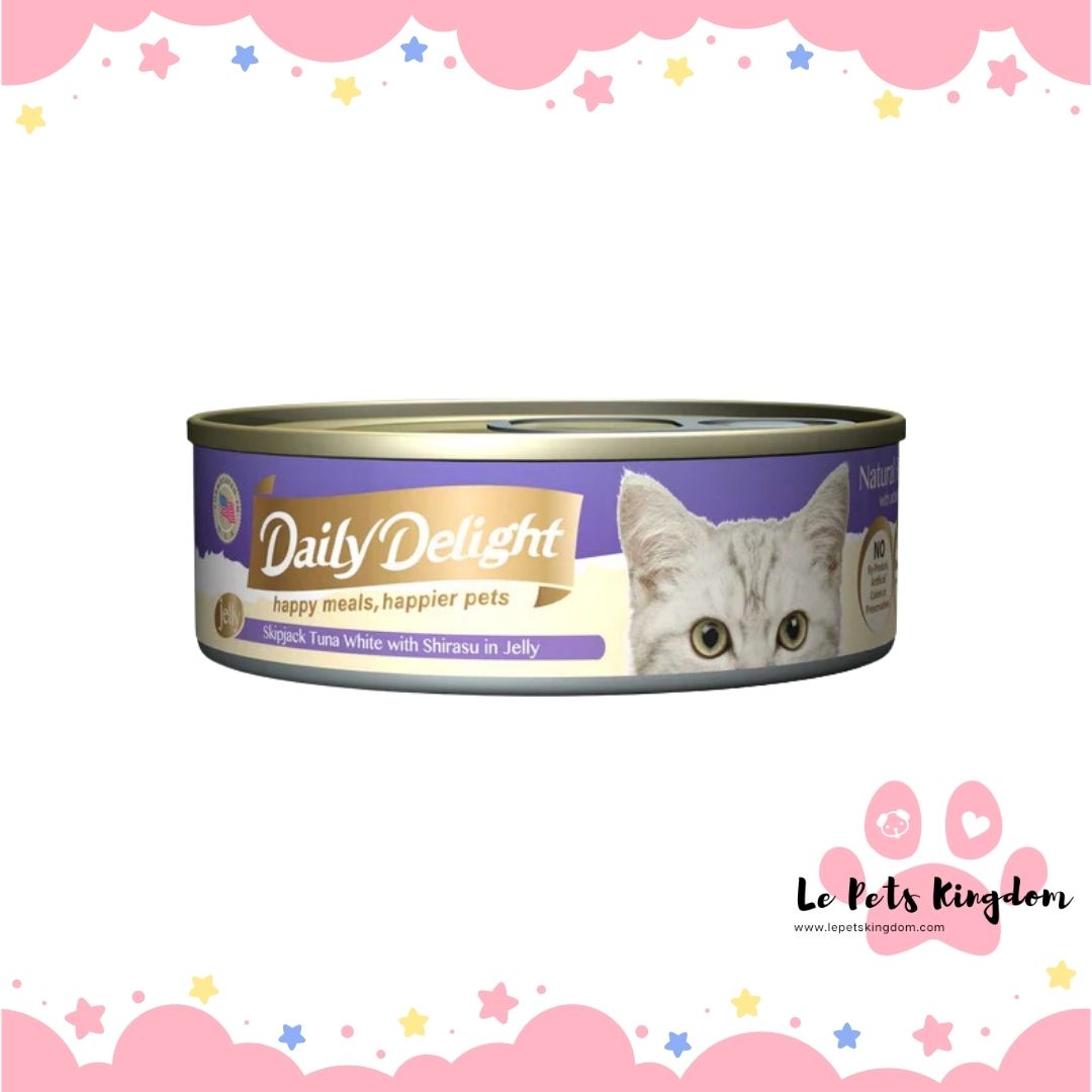 Daily Delight Skipjack Tuna White with Shirasu in Jelly Canned Cat Food 80g