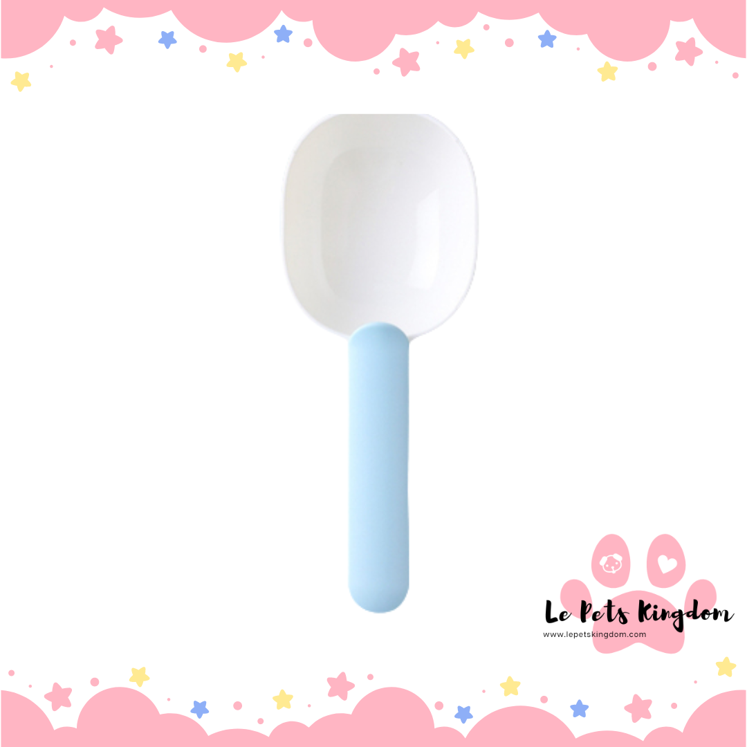 Dog Kibbles Scoop with Handle Clippers (White/ Blue)