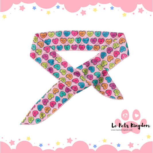 FuzzYard Cooling Bandana For Cats & Dogs (Candy Hearts)