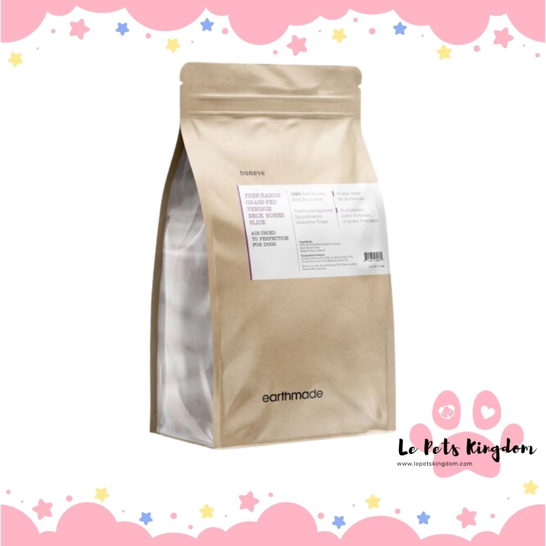 Earthmade Free-Range Grass-Fed Venison Neck Bone Slice Air-Dried Dog Chews 100g