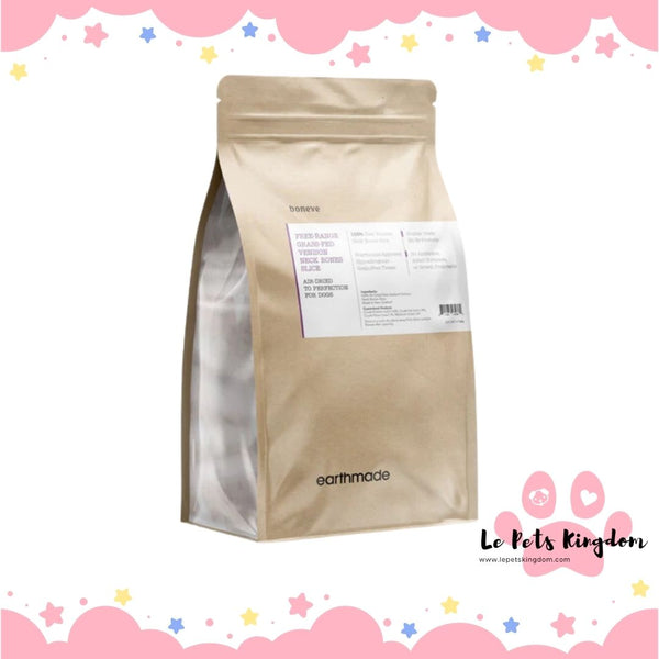 Earthmade Free-Range Grass-Fed Venison Neck Bone Slice Air-Dried Dog Chews 100g