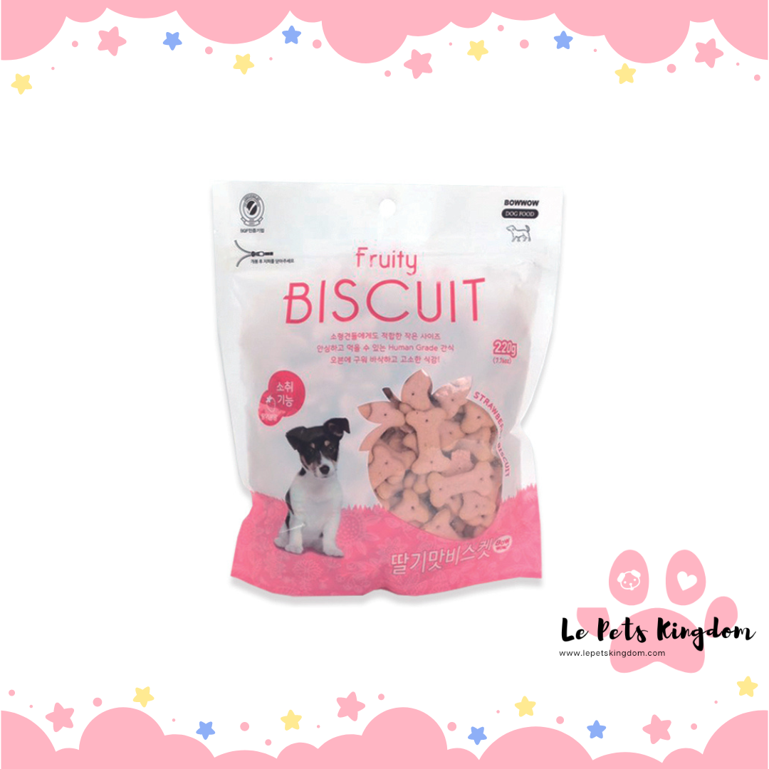 Bow Wow Fruity Strawberry Biscuits 220g