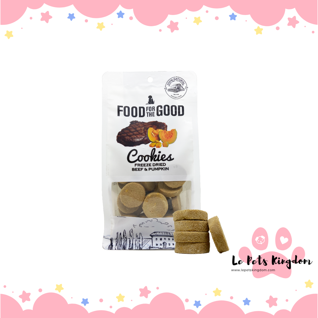 Food For The Good Freeze-Dried Beef & Pumpkin Cookies Cat & Dog Treats 70g