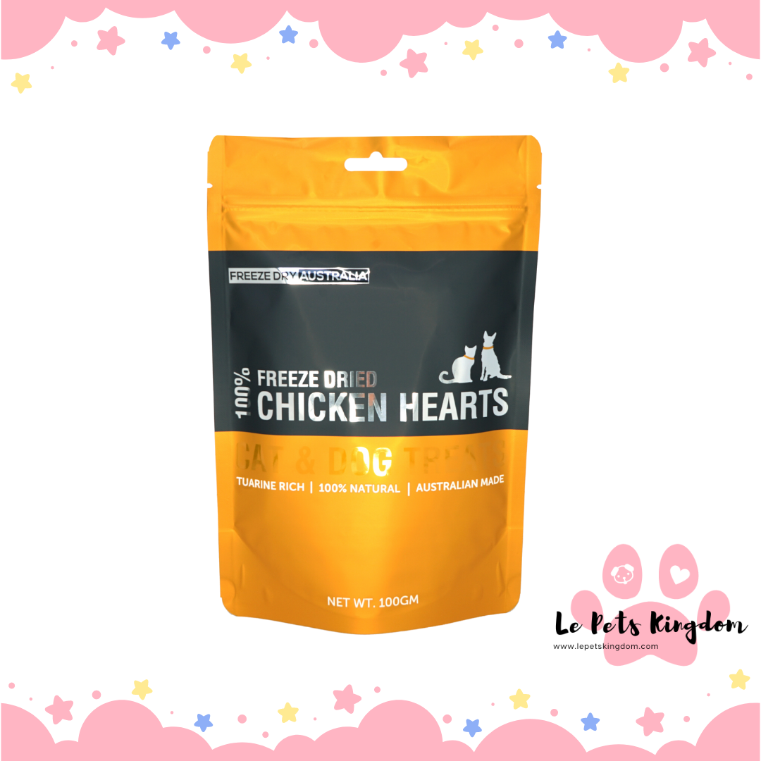 Freeze Dry Australia Freeze Dried Chicken Hearts Cat & Dog Treats 100g