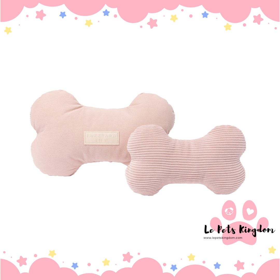 FuzzYard Life Bone Plush Dog Toy (Soft Blush)