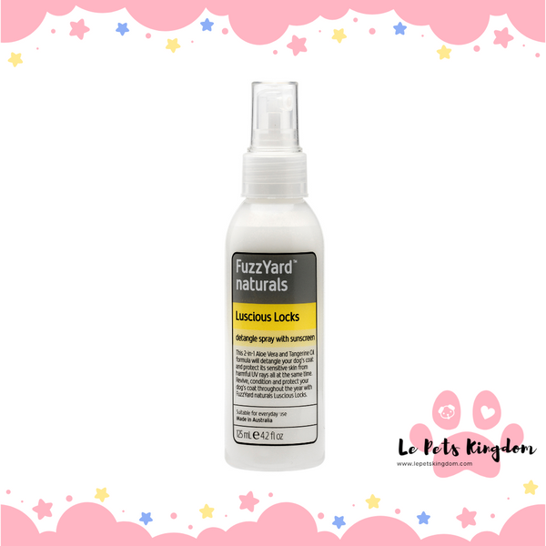 FuzzYard Luscious Locks Detangle Spray With Sunscreen For Dogs 125ml
