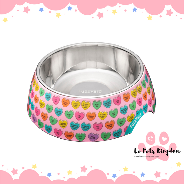 FuzzYard Easy Feeder Dog Bowl (Candy Hearts)