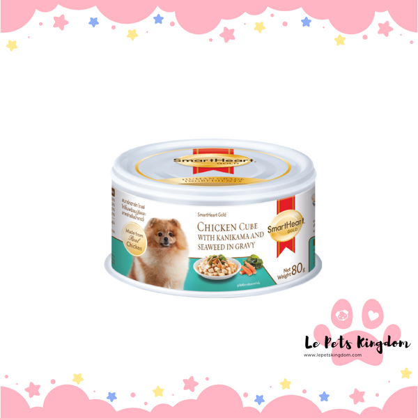 SmartHeart Gold Chicken Cube With Kanikama And Seaweed In Gravy Dog Can 80g