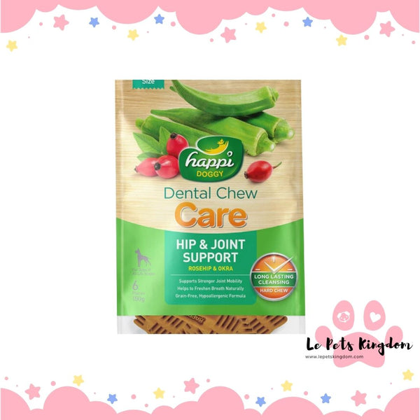 Happi Doggy Care Rosehip & Okra Hip & Joint Support Grain-Free Petite Dental Dog Chews 150g