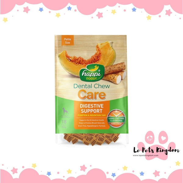 Happi Doggy Dental Chew Care Pumpkin & Mountain Yam Digestive Support Petite 150g