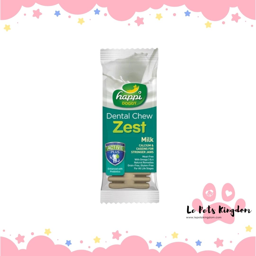 Happi Doggy Zest Milk 4 Inch Dental Dog Chew