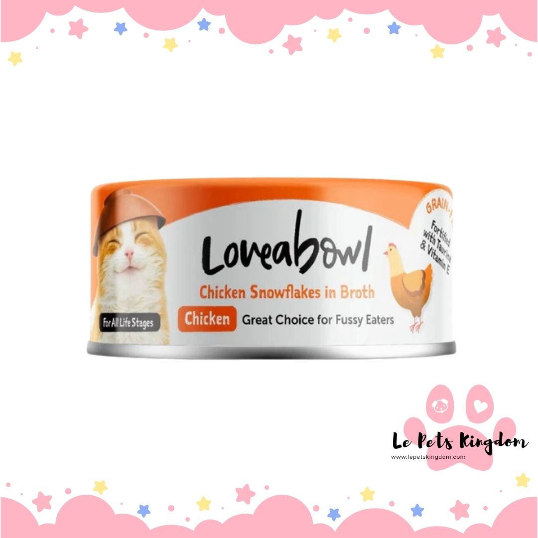 Loveabowl Chicken Snowflakes In Broth Canned Cat Food 70g