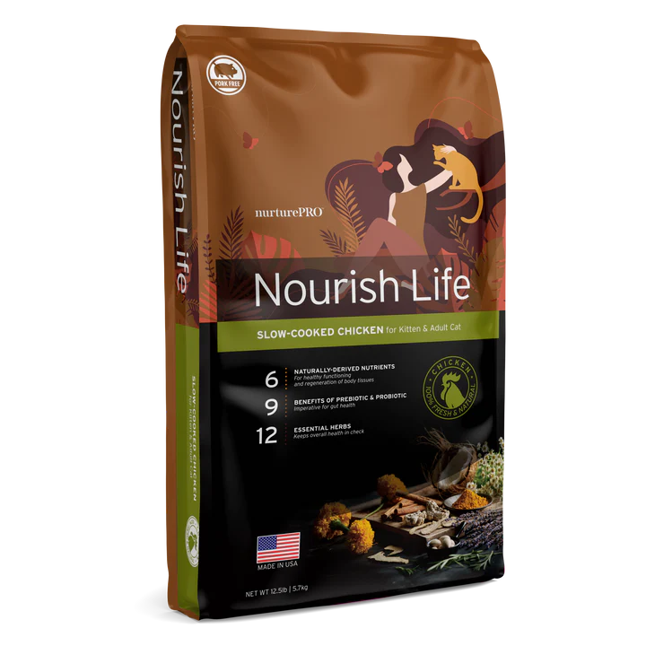 NurturePRO Nourish Life Slow-Cooked Chicken Dry Cat Food For Mature 7+
