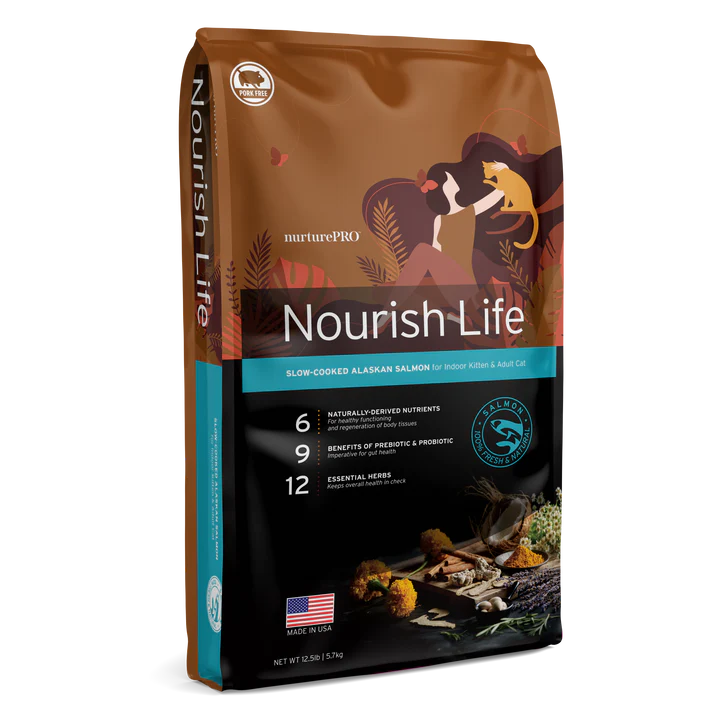 NurturePRO Nourish Life Slow-Cooked Alaskan Salmon Dry Cat Food For All Lifestages