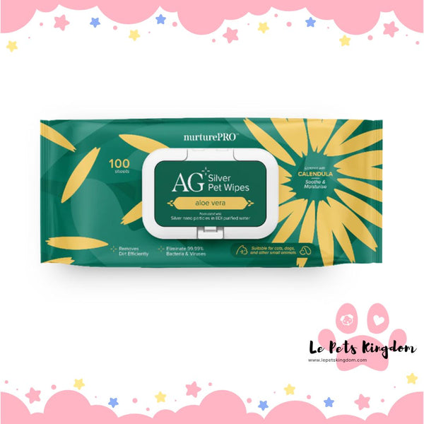 nurturePRO - AG+ Silver Pet Wipes (Aloe Vera)