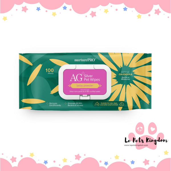 nurturePRO - AG+ Silver Pet Wipes (Baby Powder)