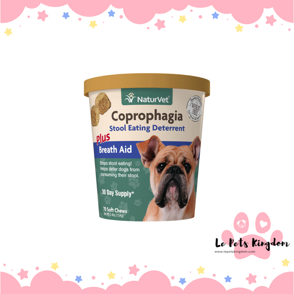 Naturvet - Coprophagia Stool Eat Deterrents plus Breath Aid Soft Chew 70ct
