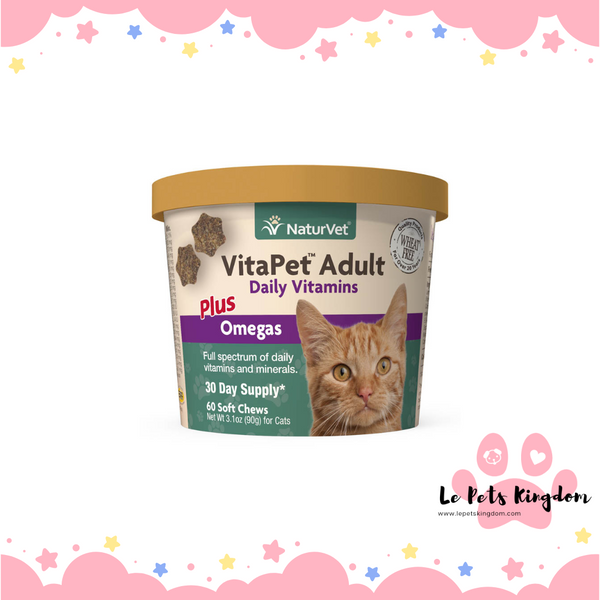 Naturvet - VitaPet Adults Daily Vitamins plus Omegas For Cats 60ct