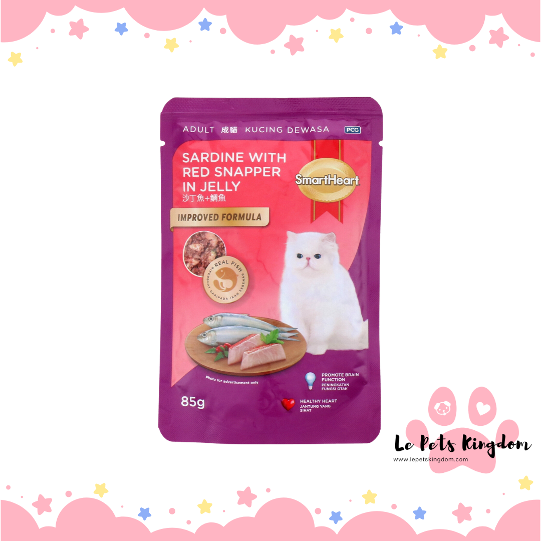 [BUNDLE OF 12] SmartHeart Sardine With Red Snapper In Jelly Wet Pouch 85g x 12