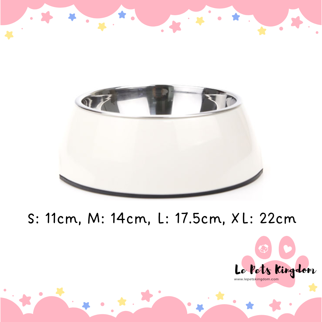 [SUPER SD PETS] Durable Single Bowl with S/S Insert (White)