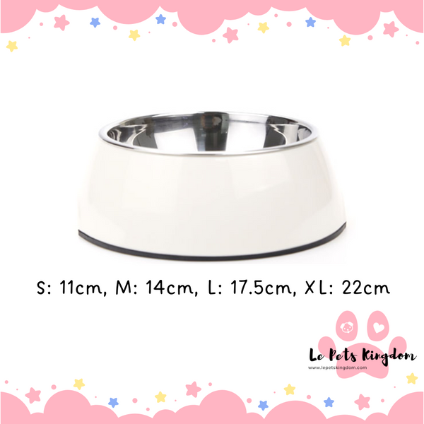 [SUPER SD PETS] Durable Single Bowl with S/S Insert (White)