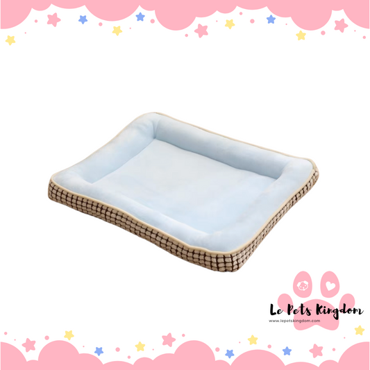 [Dogs & Cats] Ice Silk Cooling Summer Cushion Bed - Baby Blue