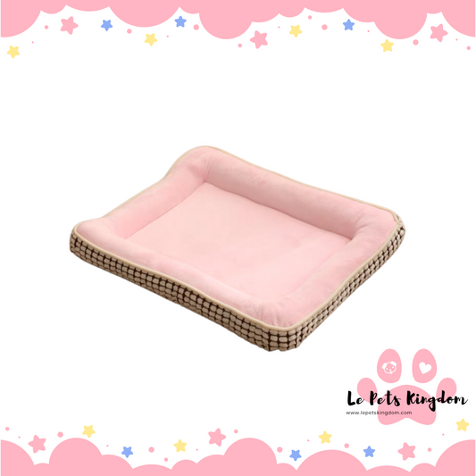 [Dogs & Cats] Ice Silk Cooling Summer Cushion Bed - Baby Pink