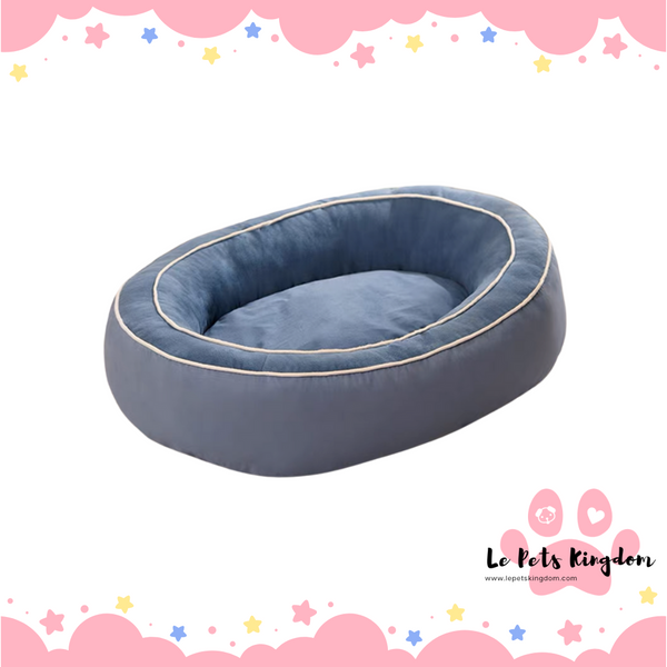 Four Seasons Kennel Oval Cushion Bed - Deep Blue