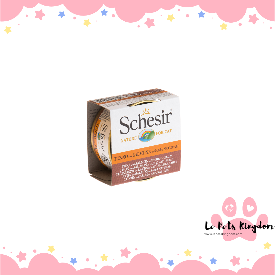 Schesir Tuna and Salmon in Natural Gravy Canned Cat Food