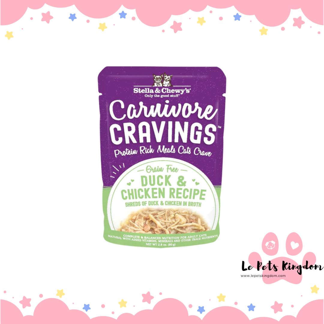 Stella & Chewy's Carnivore Cravings Duck & Chicken In Broth Grain-Free Pouch Cat Food 2.8oz