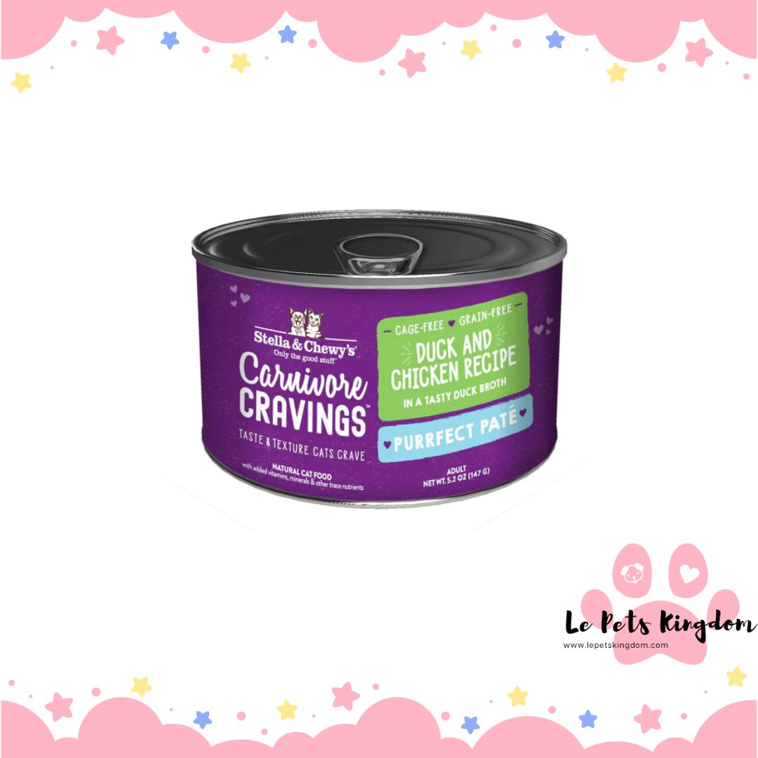 Stella & Chewy's Carnivore Cravings Purrfect Pate Duck & Chicken in Broth Canned Cat Food 5.2oz