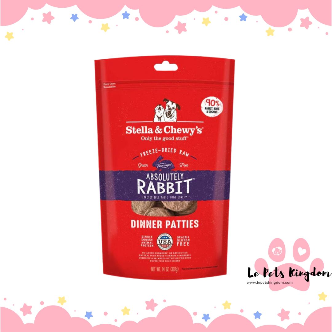 Stella & Chewy's Absolutely Rabbit Dinner Patties Freeze-Dried Raw Dog Food 14oz