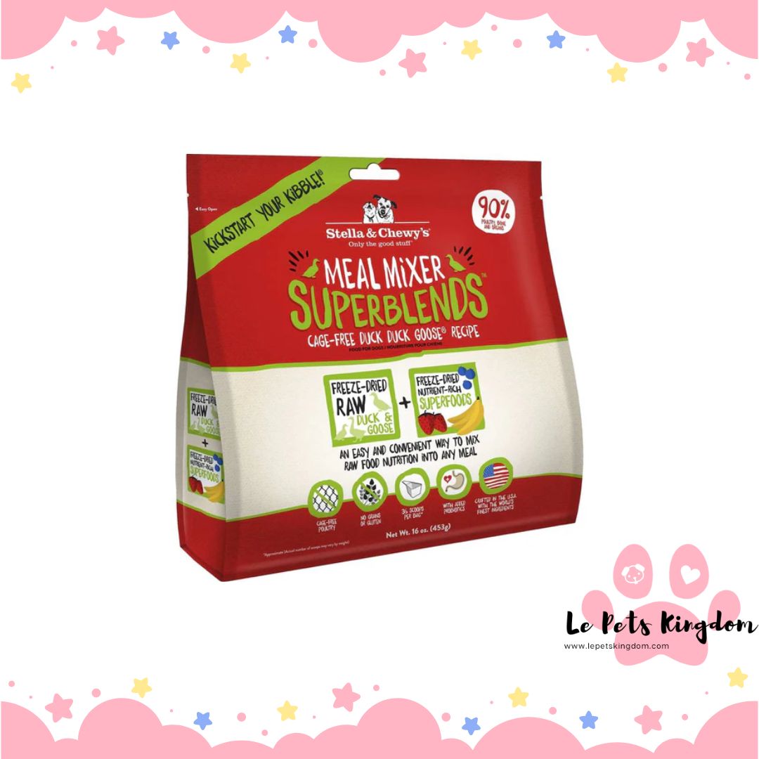 Stella & Chewy's Meal Mixer Superblends Duck Duck Goose Freeze-Dried Dog Food 16oz