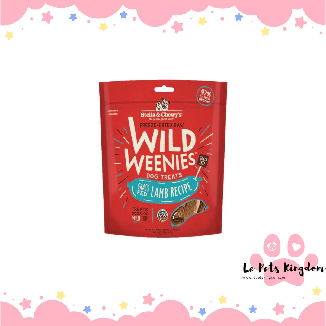 Stella & Chewy’s Wild Weenies Lamb Recipe Grain-Free Freeze-Dried Dog Treats 3.25oz
