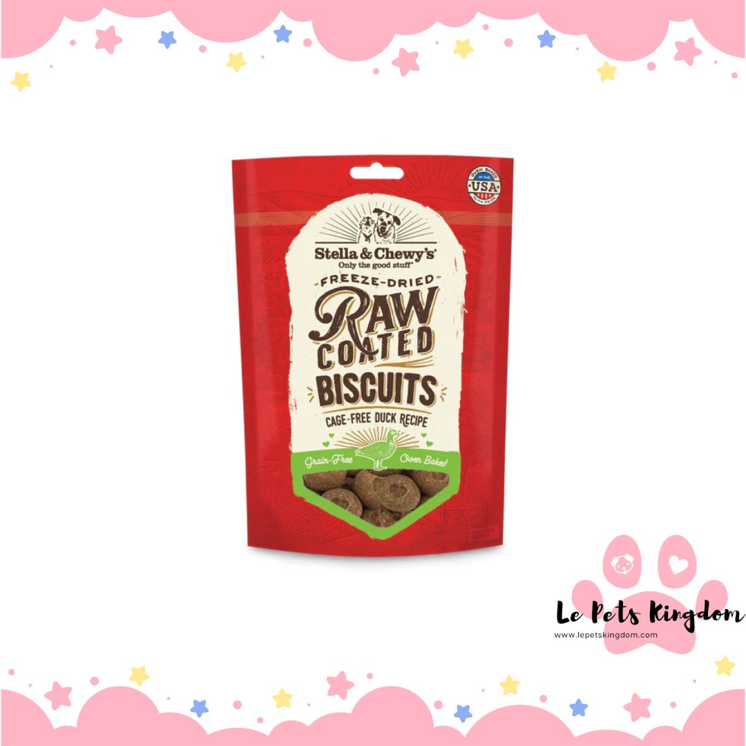 Stella & Chewy’s Freeze-Dried Raw Coated Biscuits Duck Grain-Free Dog Treats 9oz