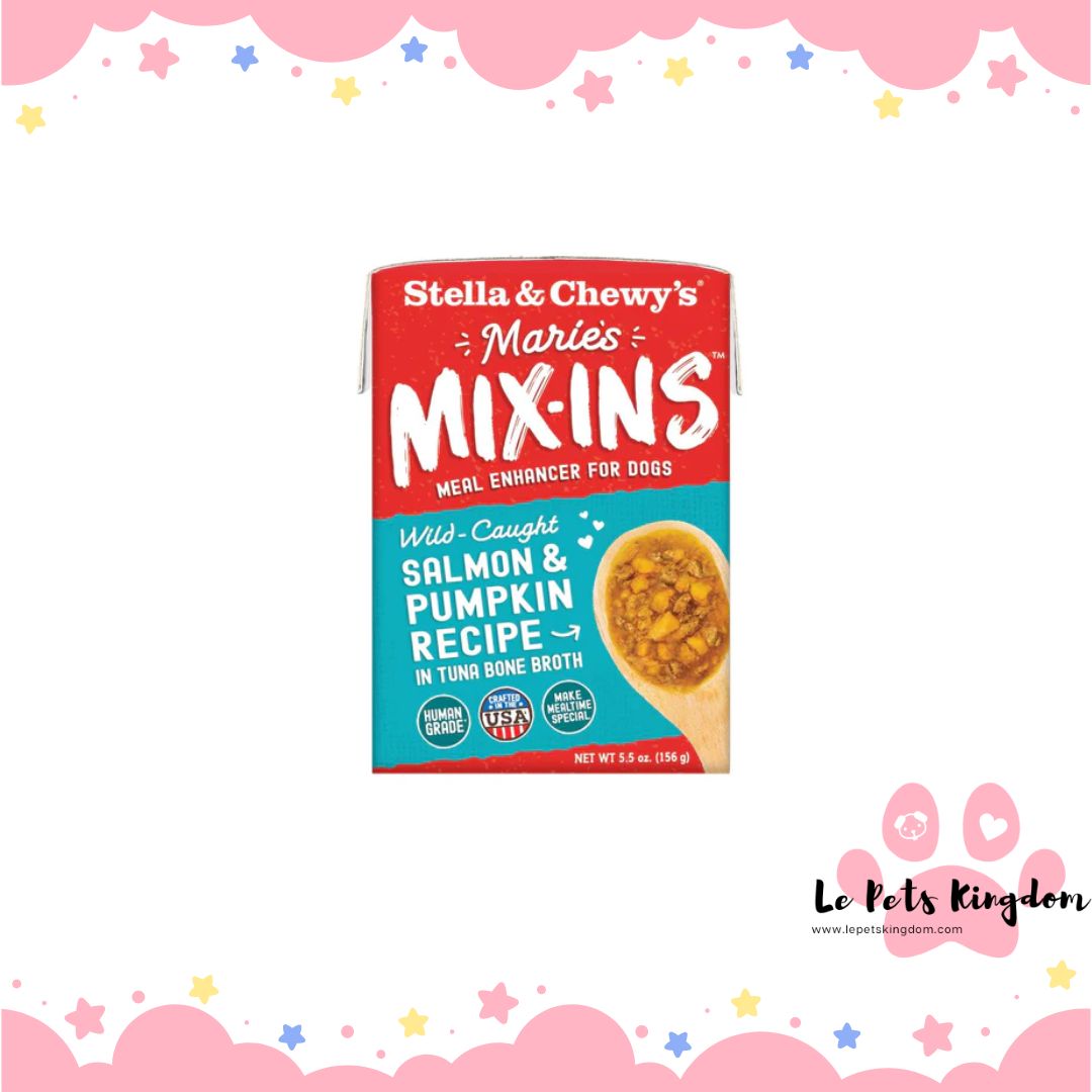 Stella & Chewy’s Marie’s Mix-Ins Salmon & Pumpkin Meal Enhancer Grain-Free Wet Dog Food 5.5oz