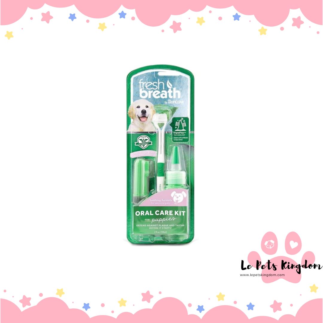 Tropiclean Fresh Breath Puppy Oral Care Kit For Dogs 2oz
