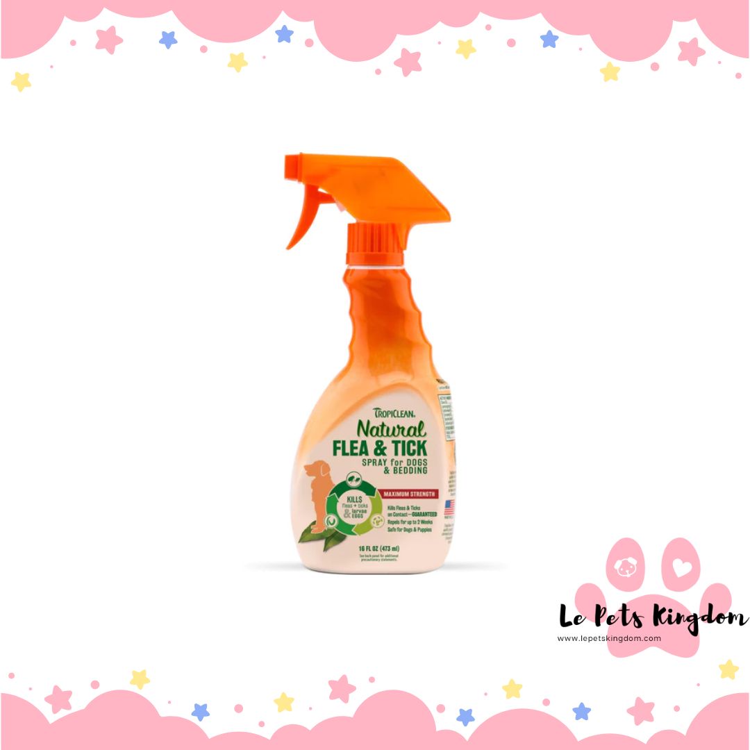 Tropiclean Natural Flea & Tick Spray For Dogs & Bedding 16oz